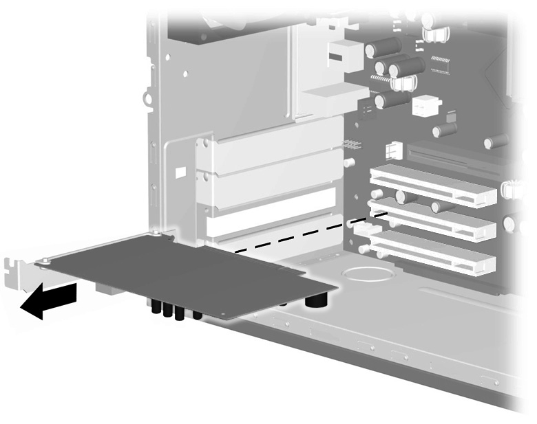 I datorn finns flera kortplatser som kan användas för att installera nya komponenter. Konfigurationen av komponenterna varierar från modell till modell.