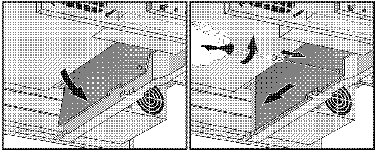 4 Skruva loss den skruv som håller stigarkortet på plats. 5 Skjut stigarkortet framåt och vicka på det så att du kan bort det. 4 5 6 Sätt i det nya stigarkortet.