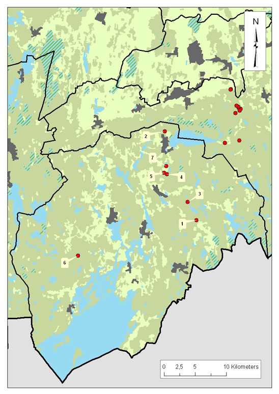 Bilaga 3. Kartor över rikkärr i Örebro län per kommun.