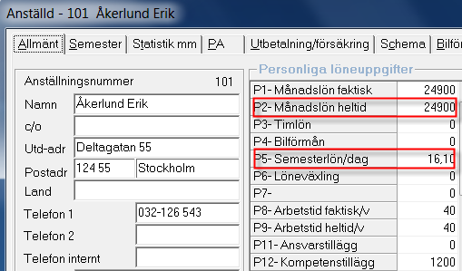 Efter genomförd beräkning av semestertillägget/rörlig lön får du en rapport över själva beräkningen.