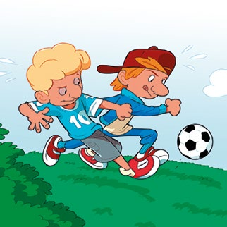 SIDAN 1 Författare: Jørn Jensen Boken handlar om: Simon och Jakob spelar fotboll. Simon är målvakt. Han tycker att han är bra i mål. Jakob säger att han också är en duktig målvakt.