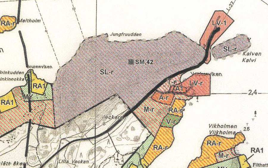 Bilaga/Liite 3 UTDRAG UR GENERALPLANEN OTE YLEISKAAVASTA -r SL Prostvik För området gäller stranddetaljplan och där