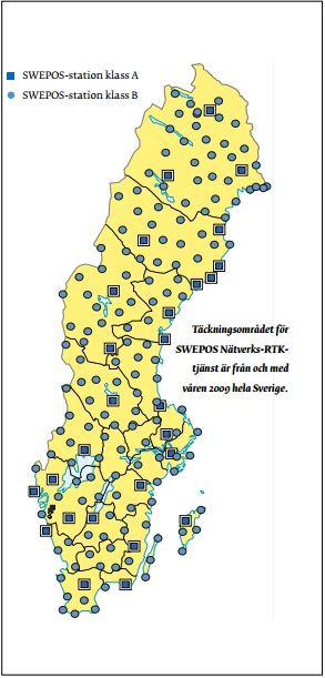 Täckningsområdet för SWEPOS nätverks- RTK- tjänst ser ut som i figur 1. Figur 1.
