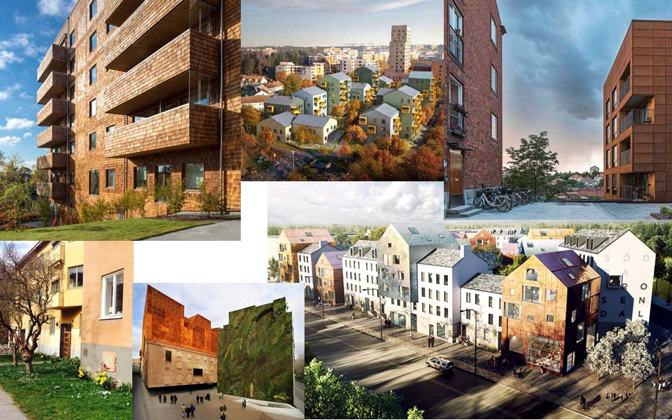 7 (7) Bilderna ovan visar tidiga idéer rörande stadsstruktur och stadsmiljö.