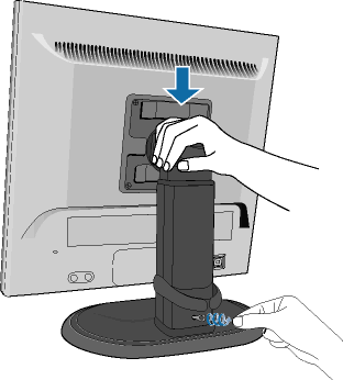Sockeln Sockeln Forsiden Tillbehörssats Ansluta till PC:n Komma igång Optimera prestanda Lås upp sockeln Ta bort sockeln Lås upp sockeln 1) Ställ monitorn i normalt läge på ett stabilt underlag.