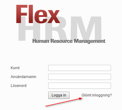 Flex HRM Time Användarmeddelande (maj 2015) 22 När du klickar på länken kommer du till en sida där du får ange användar-id för den användare du vill återställa lösenordet.