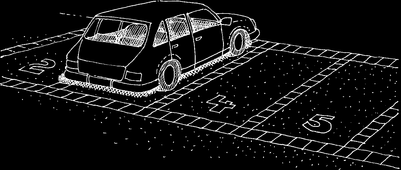 Att gjuta parkeringsplatser i stora plattor, med olika mönster och färg eller t ex gräs eller gatsten i fogarna