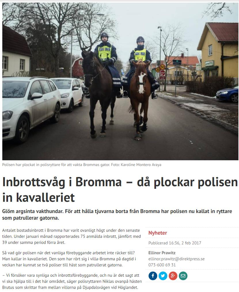 Olika avdelningar inom polisen har