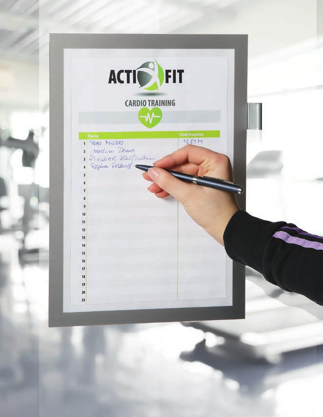 SPECIALLÖSNINGAR FÖR INOMHUSBRUK DURAFRAME NOTE Självhäftande ram för anteckningar direkt på insticket.