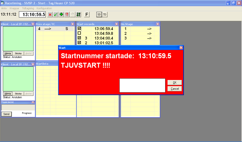 Fig. 8 Startnummerruta