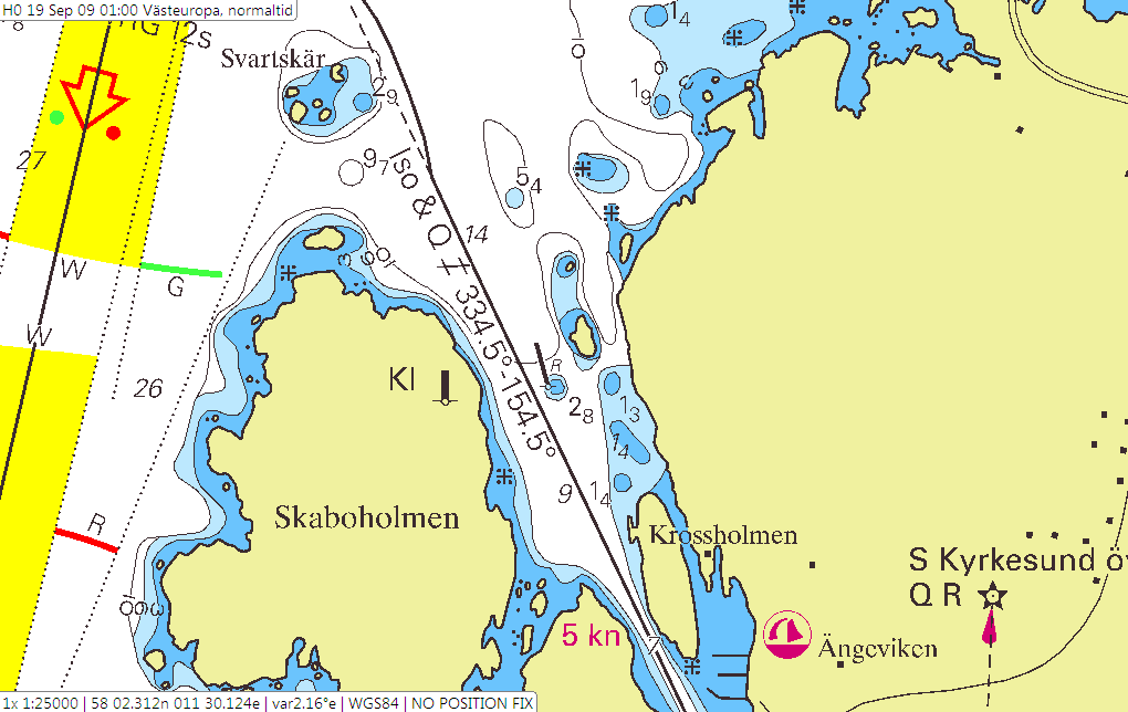 Kyrkesund Kyrkesund kan bli besvärligt vid nordlig vind. Framförallt om man inte kryssar så bra.