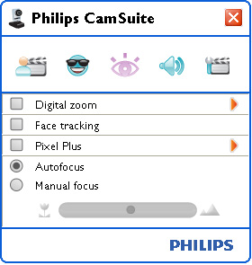 6.. Pixel Plus Med det här alternativet aktiverar du Philips patenterade Pixel Plus-teknik så att du förbättrar webbkamerans bild- och videokvalitet.