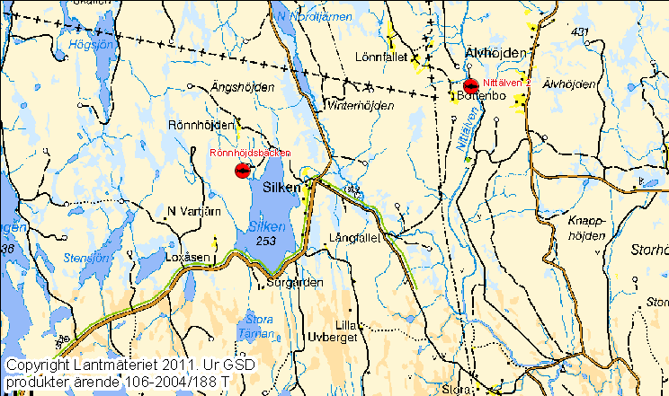 Skattad täthet/100 m 2 i Rönnhöjdsbäcken år 1996 & 2004 endast en fiskeomgång 0+ öring >0+ öring Antal 180 160 140 120 100 80 60 40 20 0 163 66 24 37 43 41 30 31 33 15 6 5 9 12 0 0 0 4 10 16 8 0 05 0