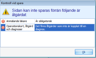 Om det bara finns en diagnoskod angiven kommer samtliga åtgärdskoder att kopplas till denna diagnoskod.