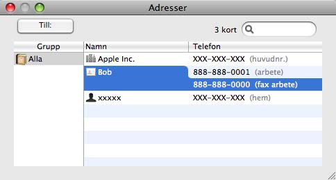 Utskrift och faxsändning b Välj ett