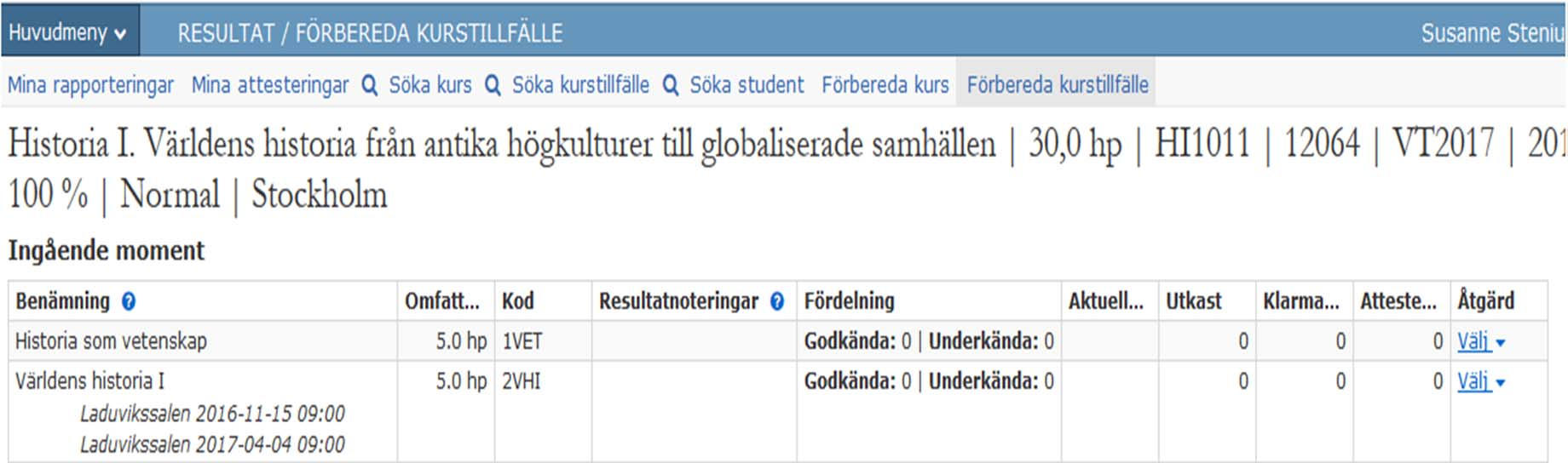 Förbereda Resultatrapportör och Attestant Lägg in rapportör och attestant under Administrera användare.