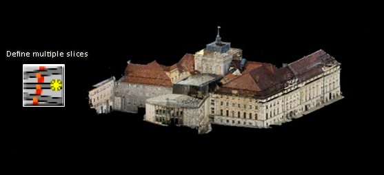 Kap.2 Programvaror färgläggas. Figur 2.7 visar punktmolnet efter att kommandot multiple slices har utförts (Kubit, 2010). Figur 2.6 Punktmoln innan multiple slice kommandot utförts Figur 2.