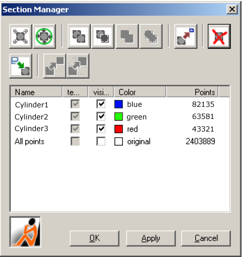 Kap.3 Analys 3.3.5. Skapa cylindrar automatiskt Det finns fler än ett sätt att skapa cylindrar ur ett punktmoln.