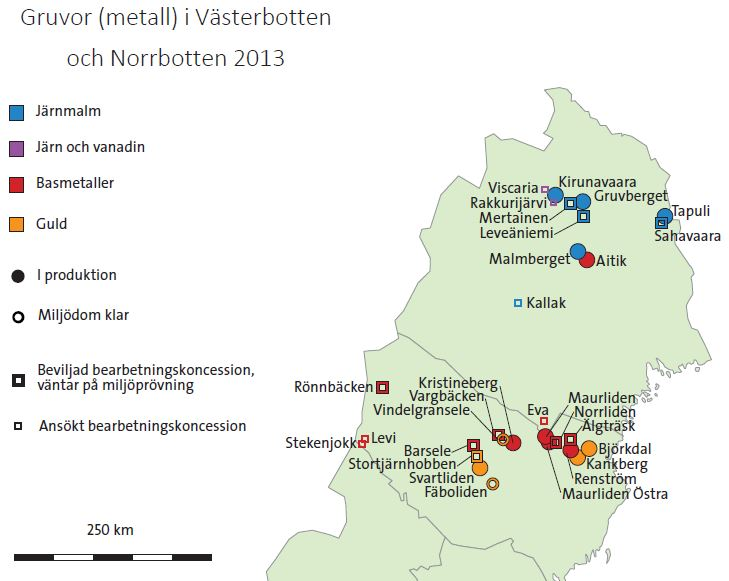 underjordsgruvor som bryter metaller. Fig.