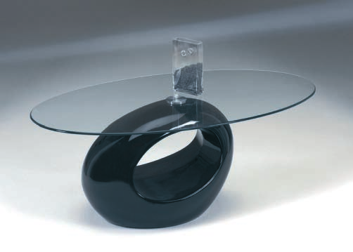 DEGGY Svartlackerat, glas, 115x65x43