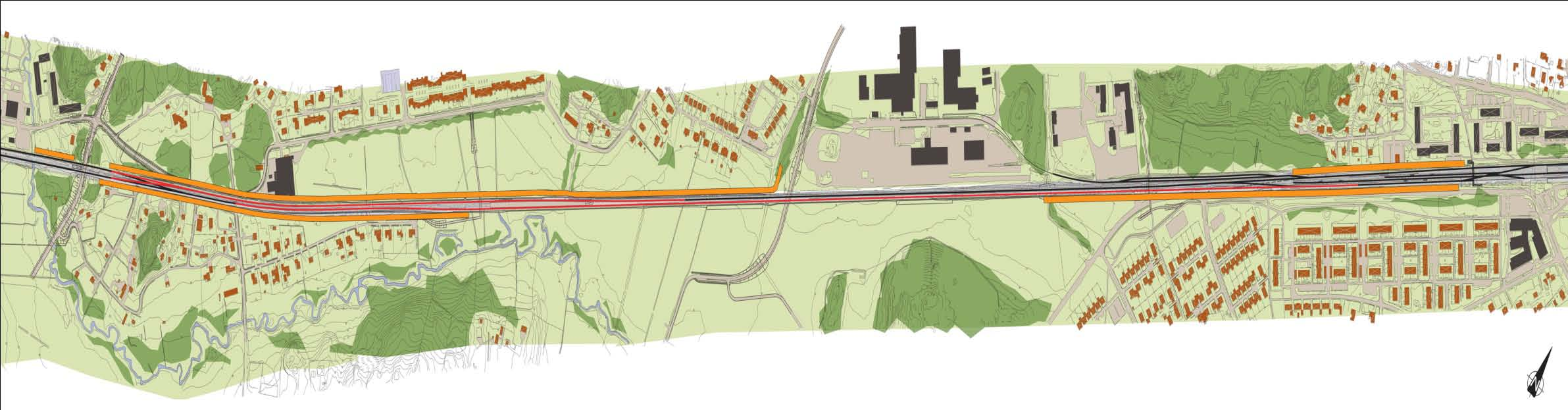 Planskilt dubbelspår Västerhaninge - Tungelsta Tungelsta Stavsvägen Krigslida Mulstavägen Håga Västerhaninge Nynäshamn Gröndalsviken