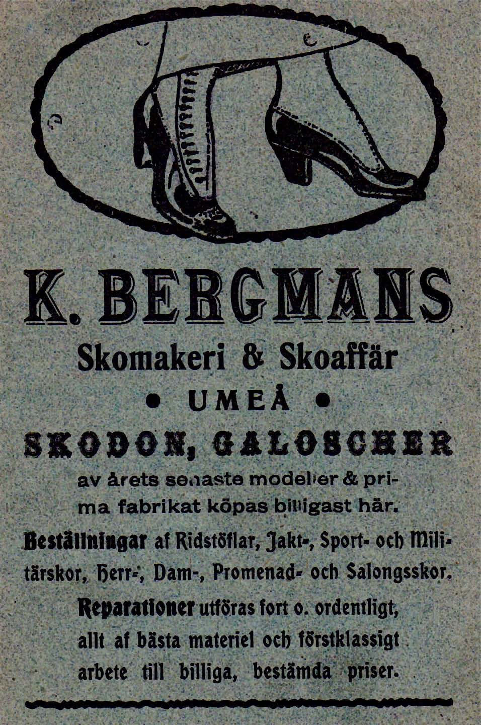 1 Gamla Sko - affärer, Skomakare, Skofabriker och Skogrossister