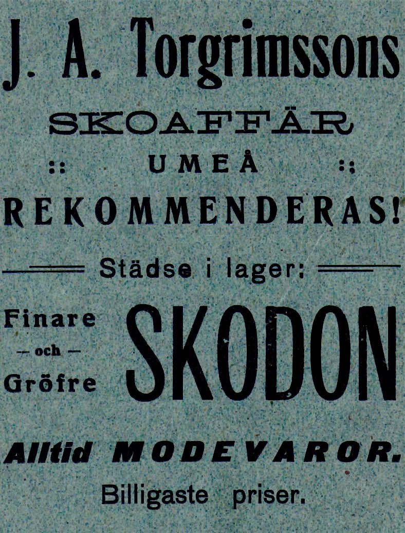 243 1936 Oscaria Skoaffär Kungsgatan 57 Tel. 810 1948 Torgrimssons Skoaffär, J. A.