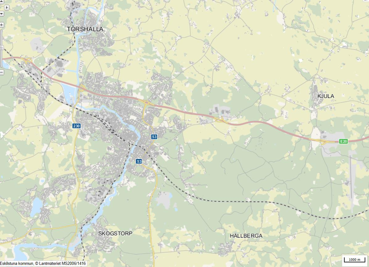7 Geografiskplacering av järnvägsnät Karta över järnvägsnätets geografiska placering i Eskilstuna kommun Eskilstuna kombiterminal, Trafikplats