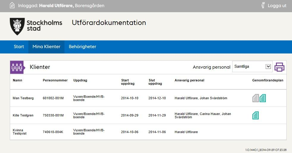 11 (37) Mina klienter Om du klickar på Mina Klienter i översta menyn och det finns fler än en klient på din enhet, ser du nu en lista med klienterna.