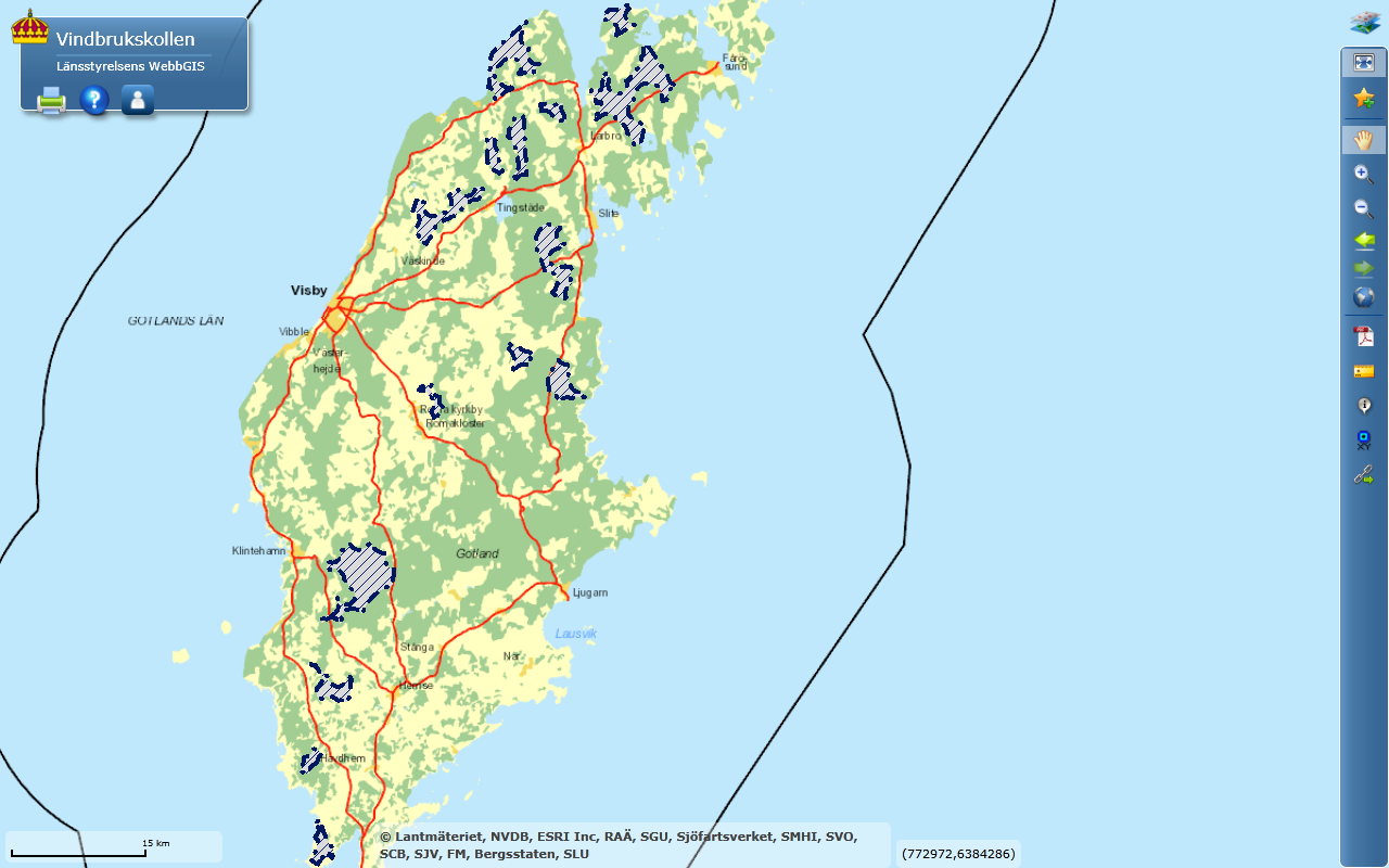 Nuvarande riksintresseområden (2012) enligt