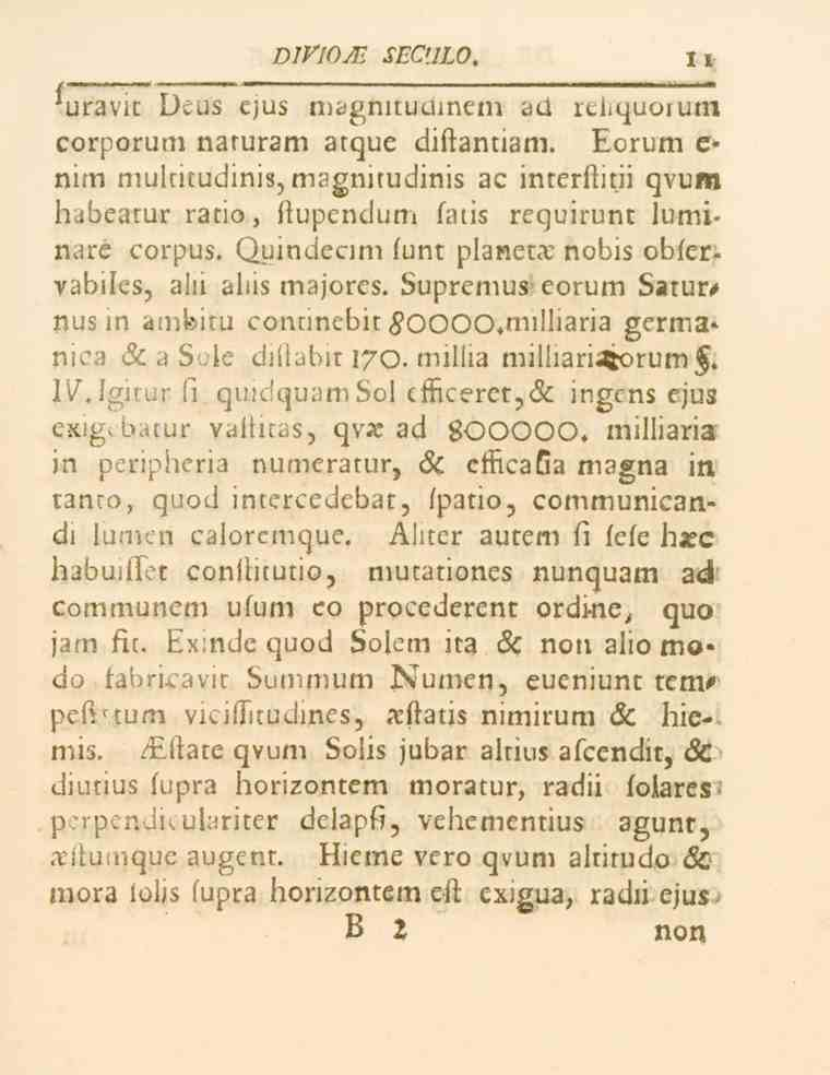 DIVIOM -s_?c7./i.c). uravit Deus cjus magnituuinem act rthquoium corporum naruram atque diftantiam.