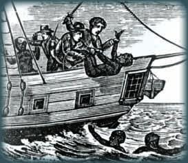 SLAVHANDEL Den levande lasten offrades Enligt 1807 års lag var straffet för att transportera slavar böter på 100 pund per slav.