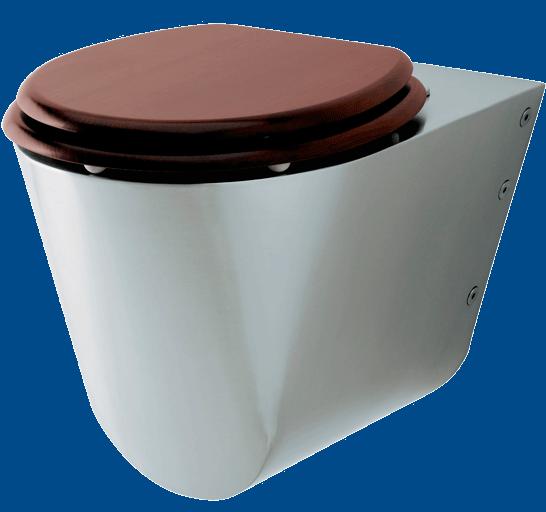Wc WCV4 Toalett för väggmontering. Levereras som standard med P-lås och väggfäste i rostfritt stål och ljudisolerande skum.