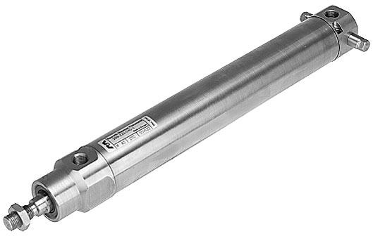 Rundcylinder Mecstreme Serie 299-22 i rostfritt stål Dubbelverkande med magnetkolv och justerbar dämpning, Ø 25 25 mm Tekniska Data Standard Följer ISO 643, passande delar Arbetstryck, max 0 bar