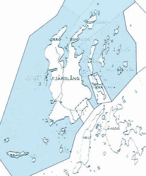 FJÄRDLÅNG TDA-1, TDA-2. Ca 12 km sydost Dalarö. Båtsportkort 616 NE. Vaxholmsbåt från Dalarö. (Sommartid även Stockholm).