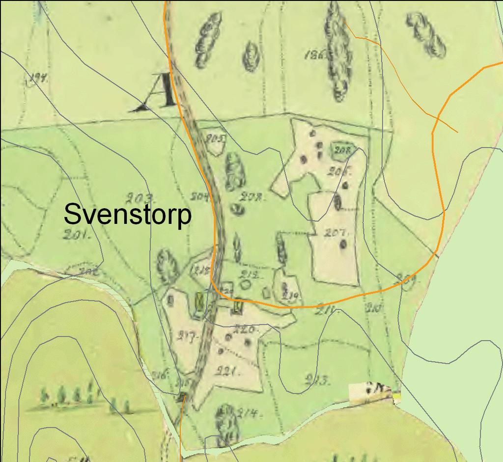 figur 4. Röjningsröse beläget inom ett ca 1 ha stort område med fossil åkermark inom område 2. troligen är av äldre karaktär och speglar förhistorisk eller medeltida odling (figur 4).