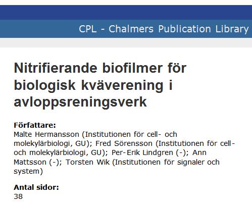 En post: två gränssnitt http://publications.lib.chalmers.