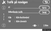 Tryck på Karta för att visa en kartbild runt trafikhändelsen. 2.