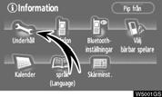 ÖVRIGA FUNKTIONER Information om underhåll Inställning av information om underhåll Information Inställning av om information underhåll om underhåll När navigationssystemet är påslaget visas skärmen