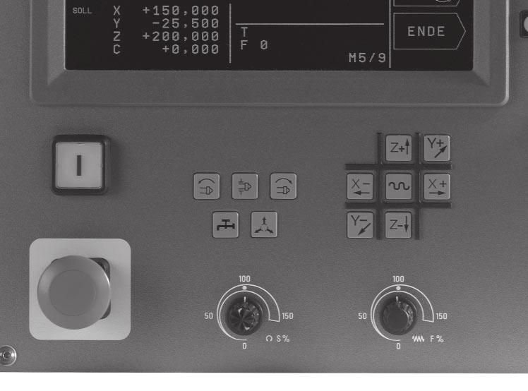 2.3 Spindelvarvtal S, Matning F och Tilläggsfunktion M 2.3 Spindelvarvtal S, Matning F och Tilläggsfunktion M I driftart Manuell drift anger man spindelvarvtal S och tilläggsfunktion M via softkeys.