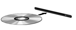 3. För försiktigt in skivan i den optiska enheten. Ta bort en optisk skiva Laddad via fack Det finns två sätt att ta ut en CD- eller DVD-skiva, beroende på om skivfacket öppnas normalt eller inte.