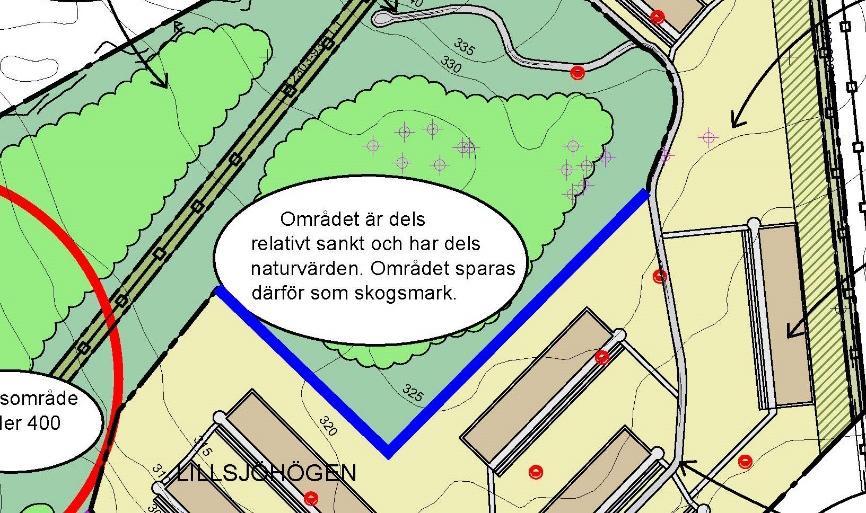 22, KF 2017-03-16 10:00 / Bilaga: Planbeskrivning Midskog 23 Antagandehandling Östersunds kommun avser i en separat detaljplan utreda om området är lämpligt för industriändamål. Bild 8.