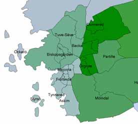 7 Hälso- och sjukvårdsnämndområden i Västra Götalandsregionen Bengtsfors 1 2 1 3 9 Mariestad 1 Kungälv 4 Torslanda 11 Kärra- Rödbo Ale Bergsjön Kortedala 12 Lärjedalen 4 6 7 Alingsås 8 Linnéstaden