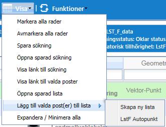 Betänk om ni vill dela en sökning externt så måste den vara gjord i den externa geodatakatalogen.