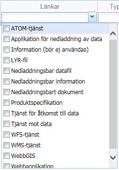 Distribution av geodata Distribution av geodata sker genom länkar till olika karttjänster i olika format, nedladdningsbara zip-filer och länkar till kartskåp/webbgis och ytterligare information.