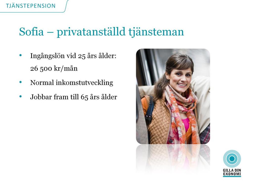 Vi ska här titta på ett exempel på hur pensionskapitalet kan se ut vid 65 års ålder för en privatanställd tjänsteman.