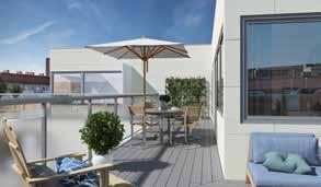 ARKITEKTENS TANKAR OCH IDÉER För att huset ska upplevas som olika byggnader i ett sammanhängande kvarter, har vi varierat både takhöjd och fasadmaterial.