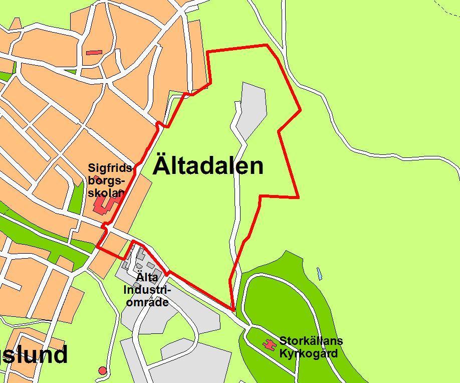 2. Orientering om projektet 2.1 Detaljplaneområdet Planområdet ligger i östra delen av Älta och omfattar en areal om drygt 33,6 ha.