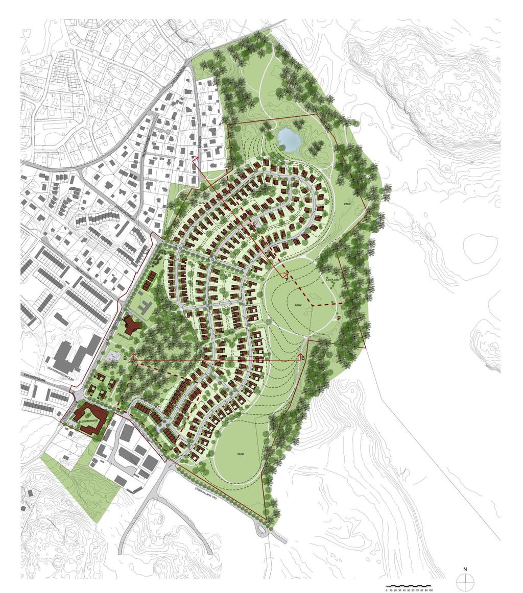 2.3 Illustrationsplan I en illustration till detaljplanen som har tagits fram av ÅWL arkitekter redovisas tänkbar bebyggelse.