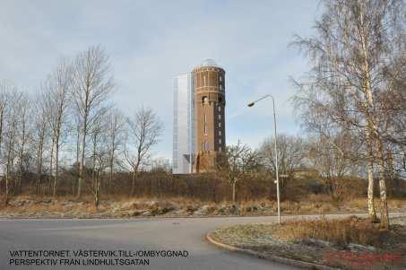 Bild: samrådsförslag 2013 Samrådshandling 2013: I samrådshandlingen är tillbyggnaden placerad ett snäpp bort från vyn, vilket gör att tillbyggnaden får en vinkel som är mindre framträdande än